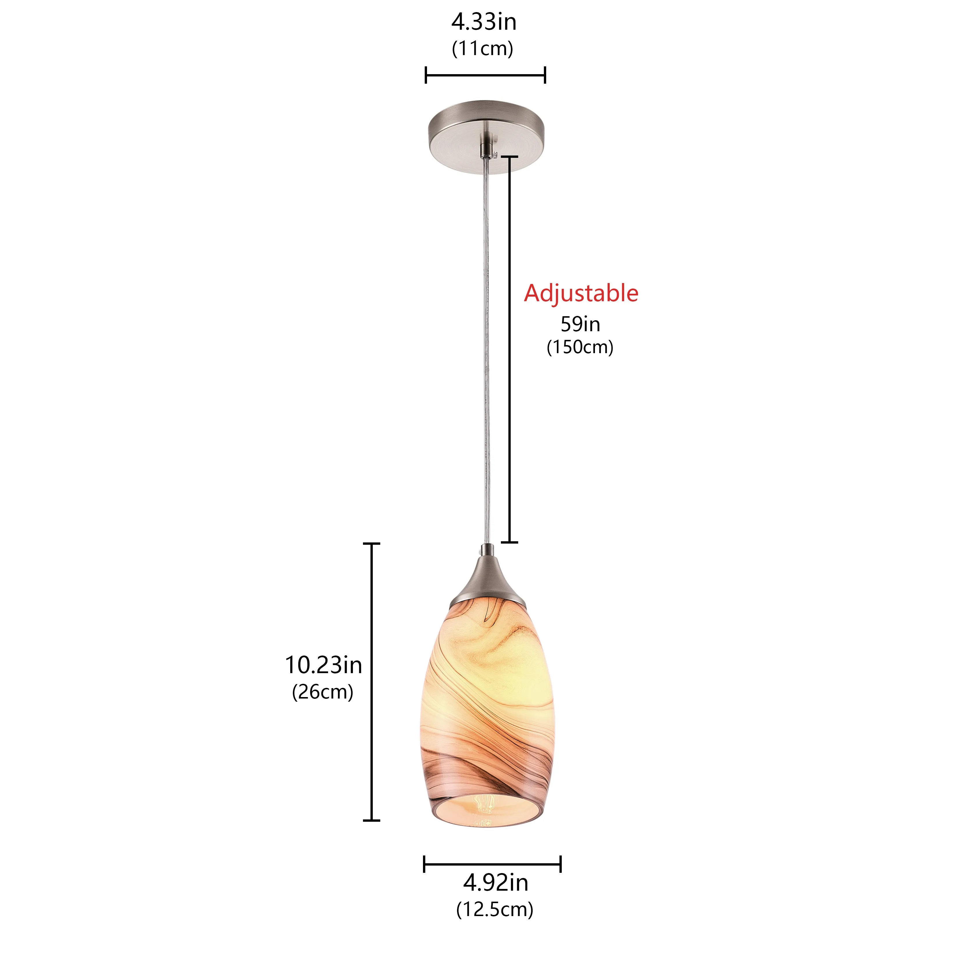 1-Light Marble Pattern Design Pendant Lighting