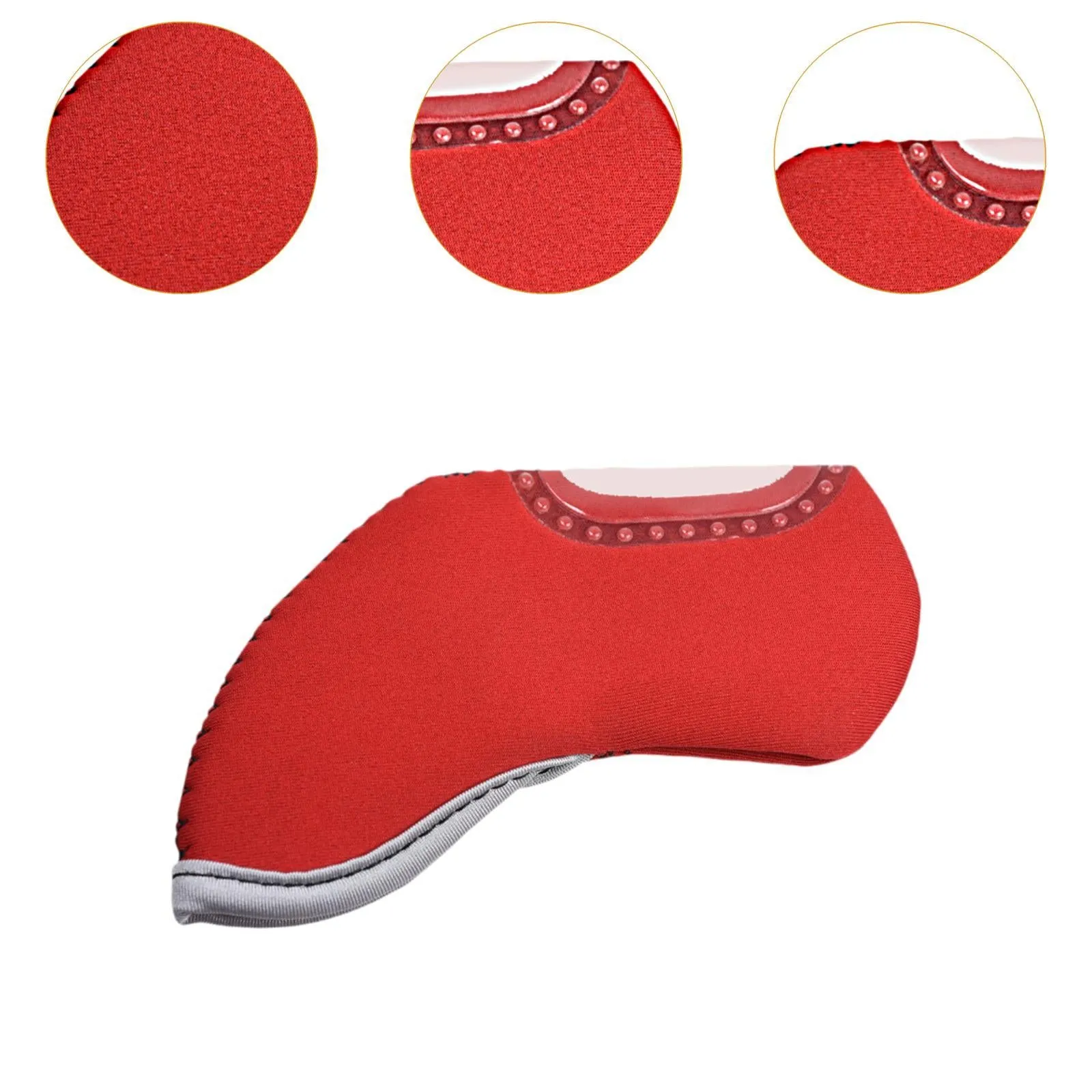 10 Pieces Golf Head Cover Protective Sleeves for Golf Cue Golf Games Outdoor Red