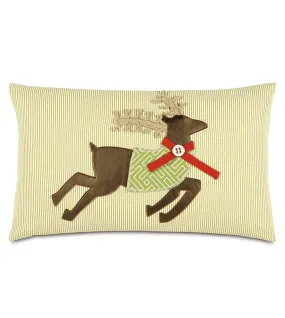 100% Cotton Reindeer Mcqueen Throw Pillow Cover 13x22