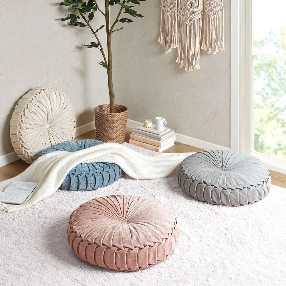 100% Polyester Chenille Round Floor Pillow Cushion, ID31-2033