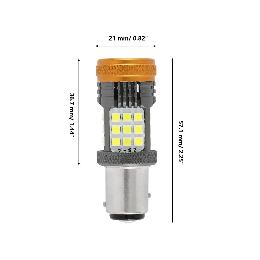 1157 BAY15D LED Backup Reverse/Turn Signal/Brake Tail Light Bulbs 56W 600% High Brightness CAN-Bus Error Free 6500K White B21 Series | 2 Bulbs