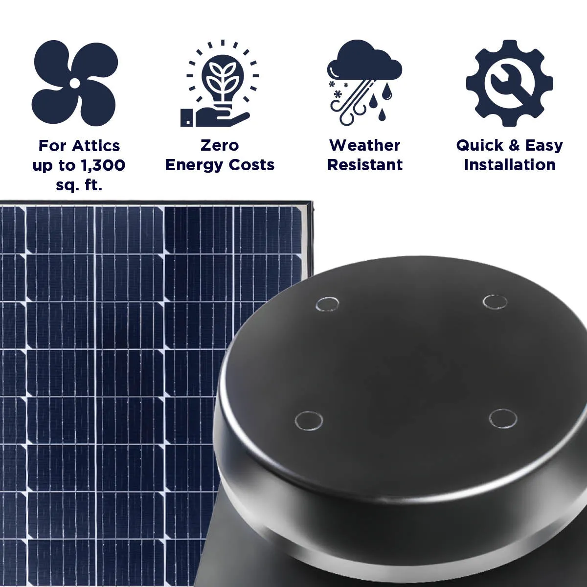 1,380 CFM Steel Solar Powered Roof Mount Attic Ventilator with Adjustable 60-Watt Solar Panel