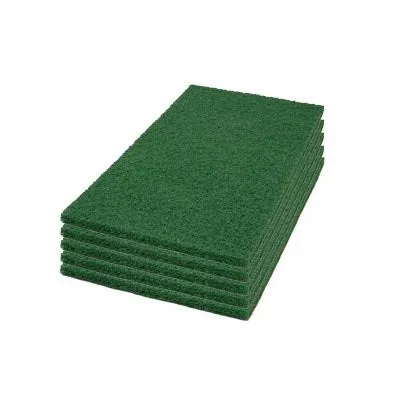 14" x 24" Green Rectangular Deep Scrubbing Pads - Case of 5