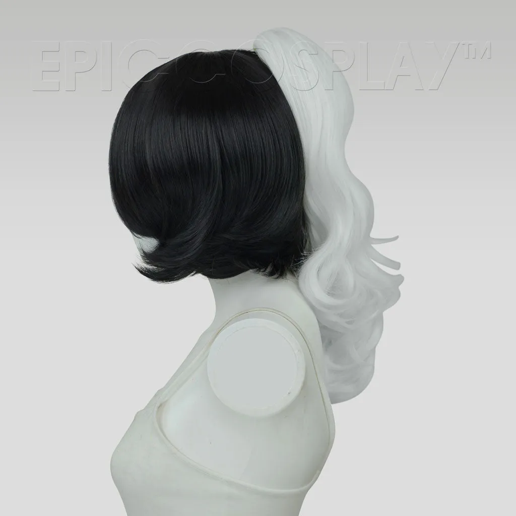 15" Classic White Wavy Curly Ponytail Clipon