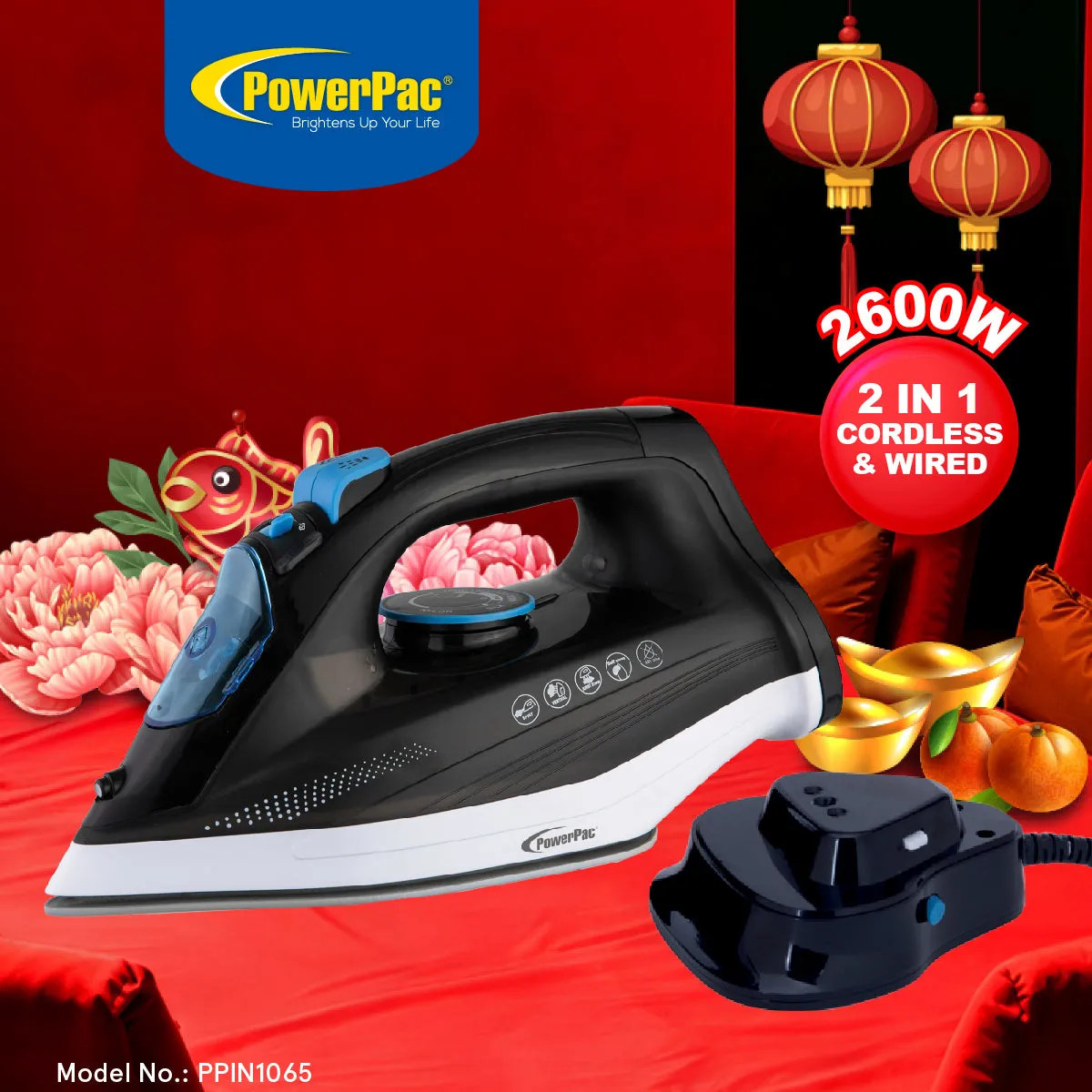 2 IN 1 Cordless Steam Iron, Steam Iron, Iron With Spray (PPIN1065)