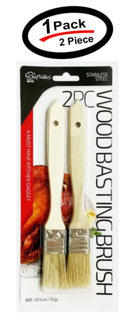 2 PCS Wood Basting Pastry Brushes Baking Kitchen, Cooking Food, BBQ Brush