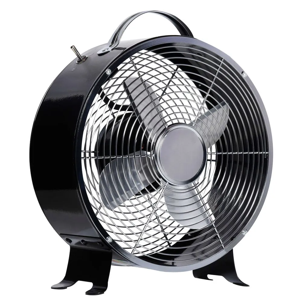 26cm 2-Speed Electric Fan  Safe Guard Anti-Slip Feet Home Office Black HOMCOM