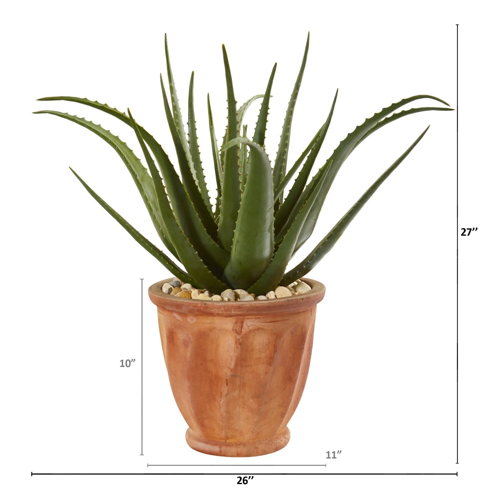 27” Aloe Artificial Plant in Terra-cotta Planter