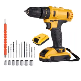 28Pcs 21V Lithium Battery Cordless Hand Power Drill Set A78