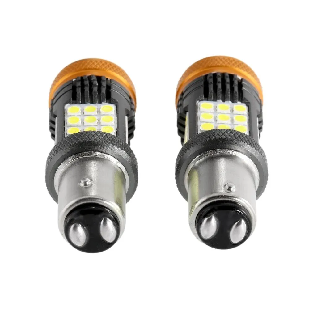 (2pcs/set) 🆕1157 BAY15D 1156 BA15S BAU15S  White Amber Red Canbus Error Free No Hyper Flash LED Turn Signal DRL Brake Light Tail Light Reversing Light Bulbs Fan Cooling