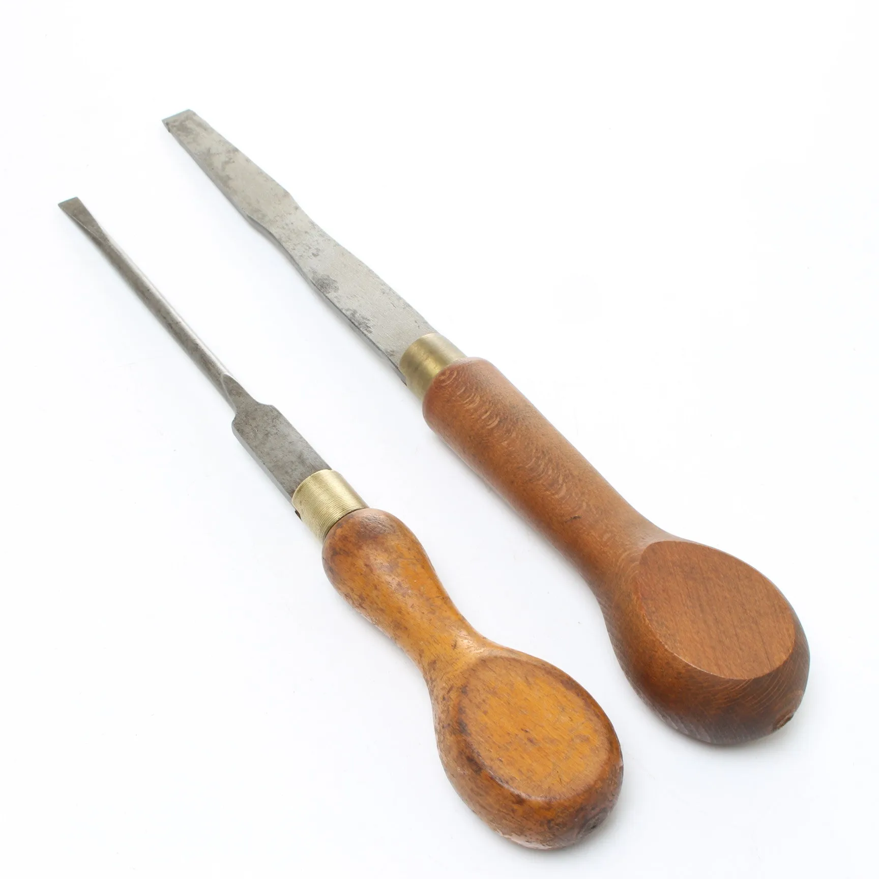 2x Old Screwdrivers - 9 1/2" (Beech)