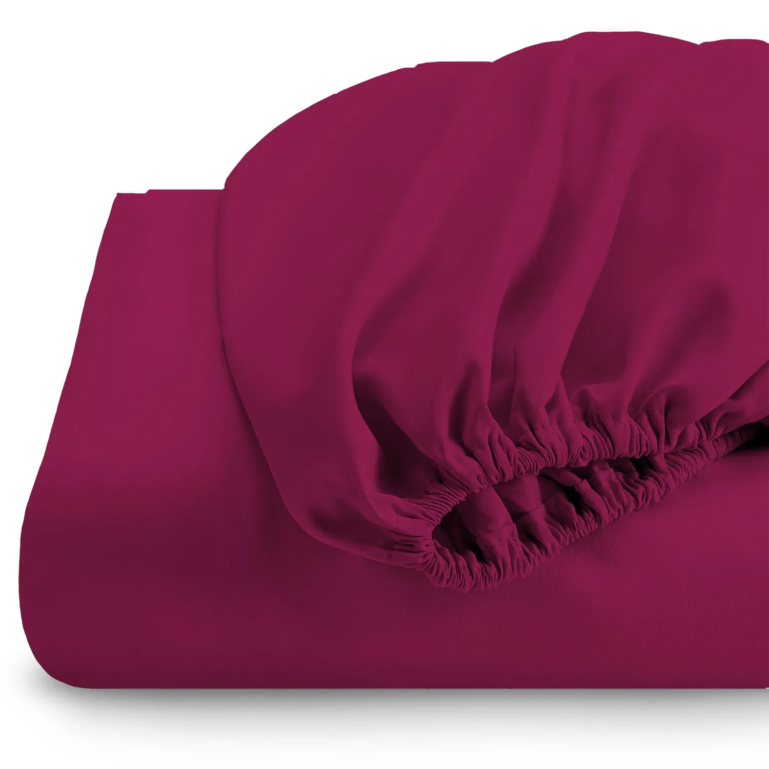 3 Piece Fitted Sheet Set Super Soft Burgundy Super King Size 200x200 30cm with 2 Pillow Case