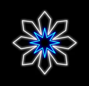 3' Pure White and Blue LED Snowflake