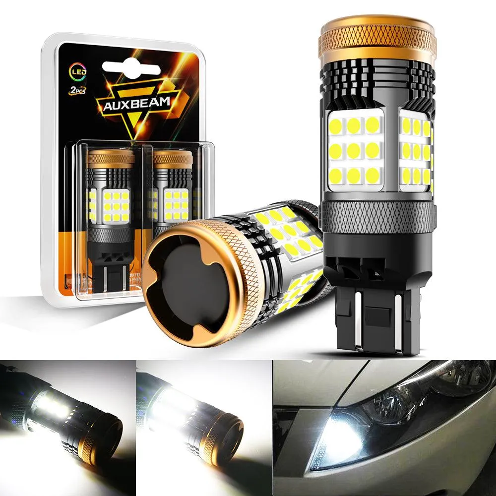 3157 7443 1157 1156 BAU15S White Amber Red LED Turn Signal DRL Brake Tail Reversing Light Bulbs LED Bulbs 56W 600% High Brightness CAN-Bus Error Free B21 Series | 2 Bulbs