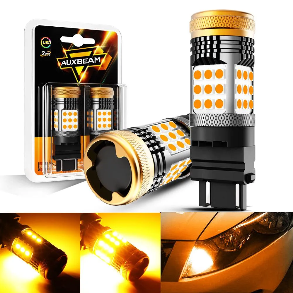 3157 7443 1157 1156 BAU15S White Amber Red LED Turn Signal DRL Brake Tail Reversing Light Bulbs LED Bulbs 56W 600% High Brightness CAN-Bus Error Free B21 Series | 2 Bulbs