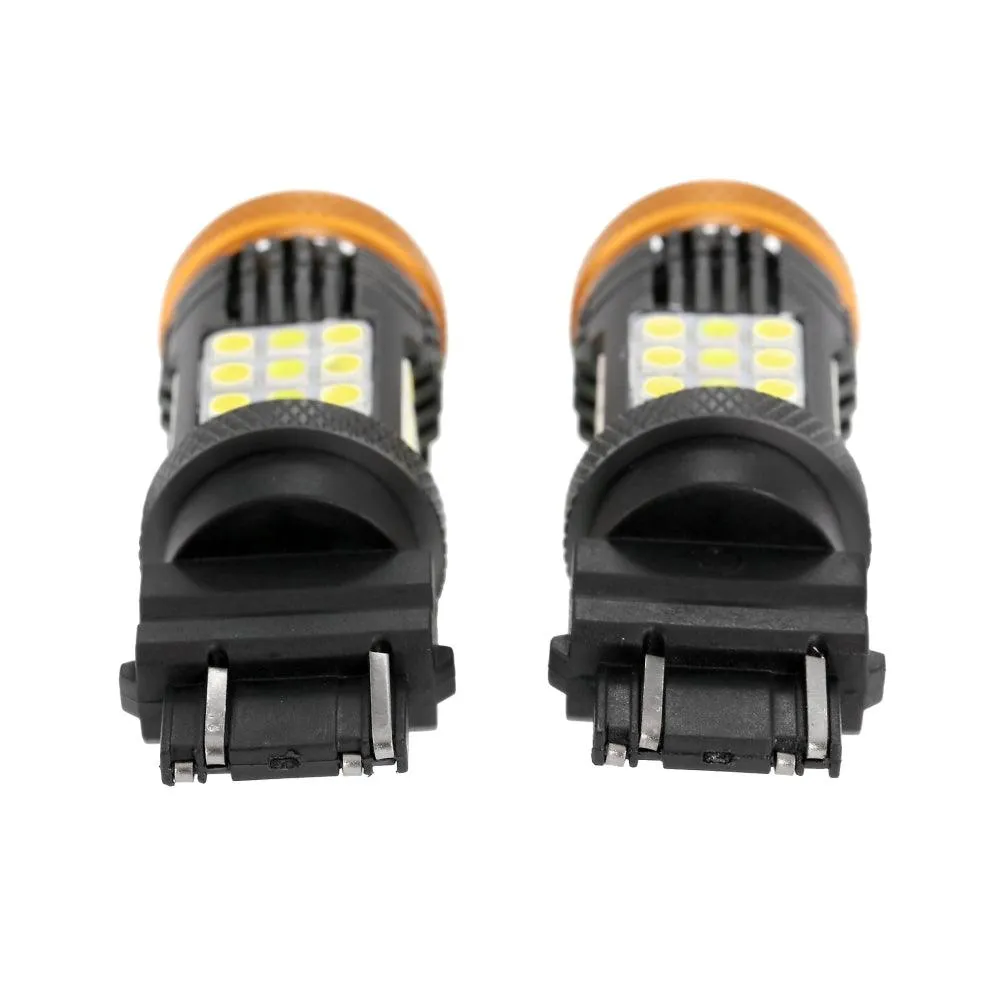 3157 7443 1157 1156 BAU15S White Amber Red LED Turn Signal DRL Brake Tail Reversing Light Bulbs LED Bulbs 56W 600% High Brightness CAN-Bus Error Free B21 Series | 2 Bulbs