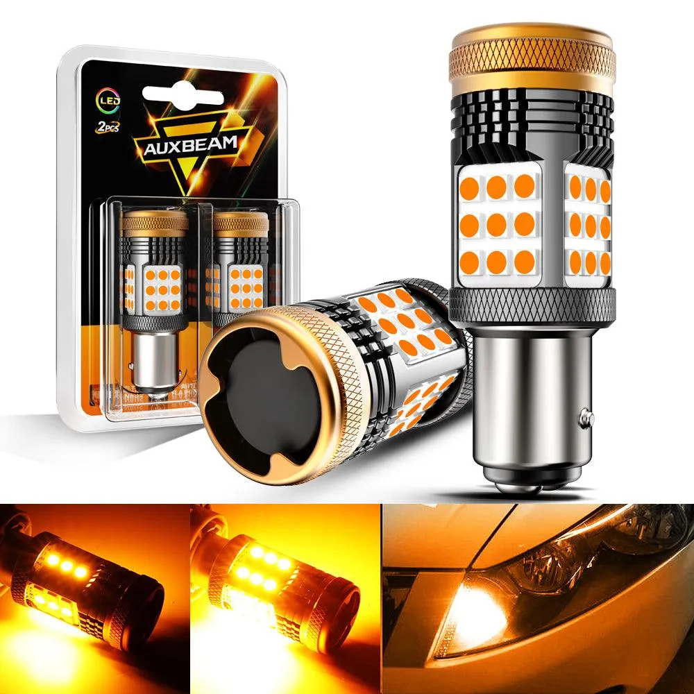 3157 7443 1157 1156 BAU15S White Amber Red LED Turn Signal DRL Brake Tail Reversing Light Bulbs LED Bulbs 56W 600% High Brightness CAN-Bus Error Free B21 Series | 2 Bulbs