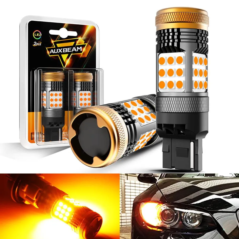 3157 7443 1157 1156 BAU15S White Amber Red LED Turn Signal DRL Brake Tail Reversing Light Bulbs LED Bulbs 56W 600% High Brightness CAN-Bus Error Free B21 Series | 2 Bulbs