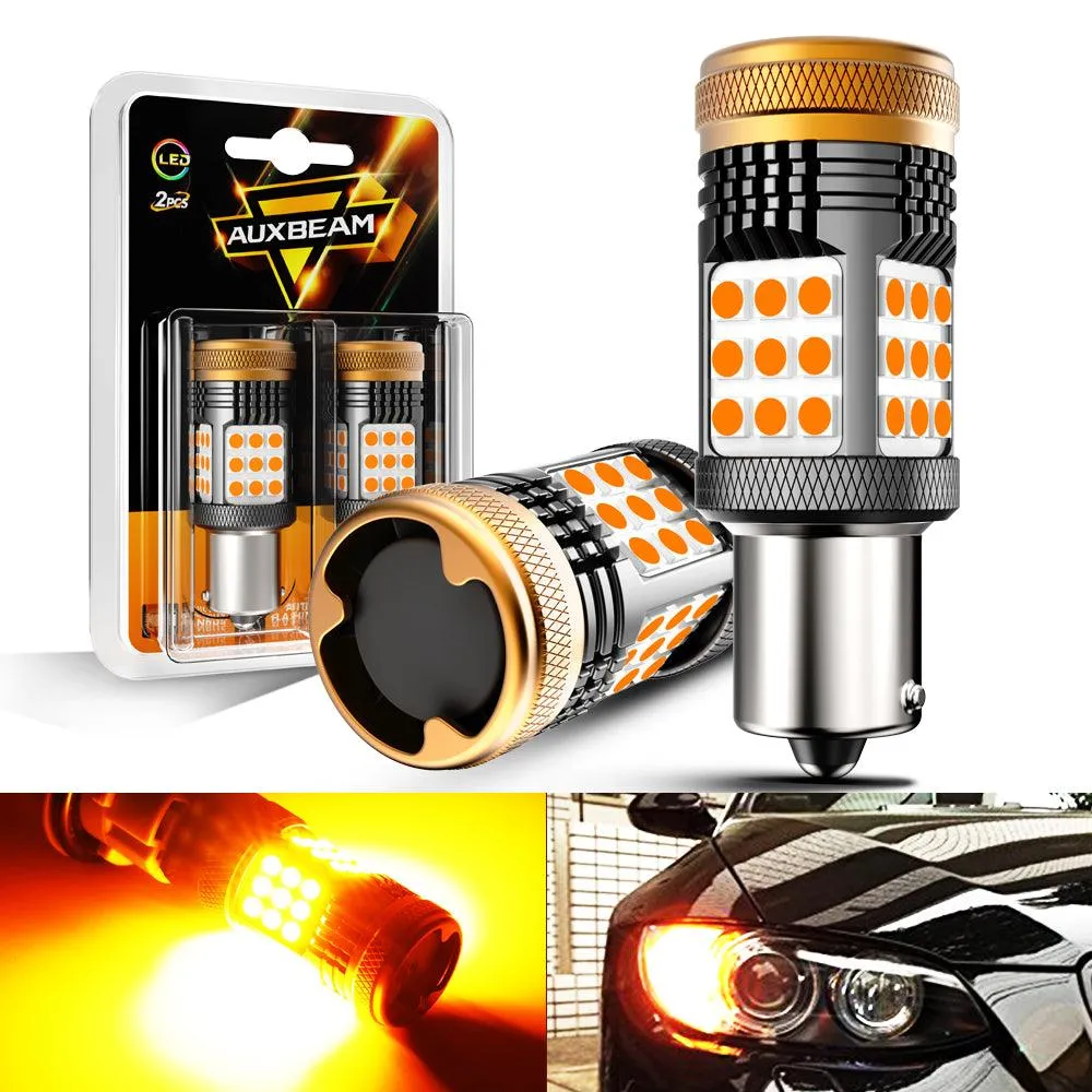 3157 7443 1157 1156 BAU15S White Amber Red LED Turn Signal DRL Brake Tail Reversing Light Bulbs LED Bulbs 56W 600% High Brightness CAN-Bus Error Free B21 Series | 2 Bulbs