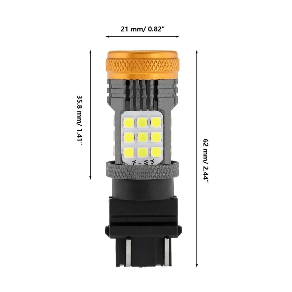 3157 7443 1157 1156 BAU15S White Amber Red LED Turn Signal DRL Brake Tail Reversing Light Bulbs LED Bulbs 56W 600% High Brightness CAN-Bus Error Free B21 Series | 2 Bulbs