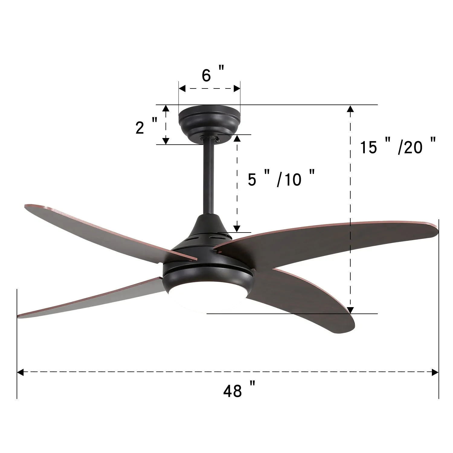 42Inch/48Inch Ceiling Fan Light with LED Lamp & Remote Control