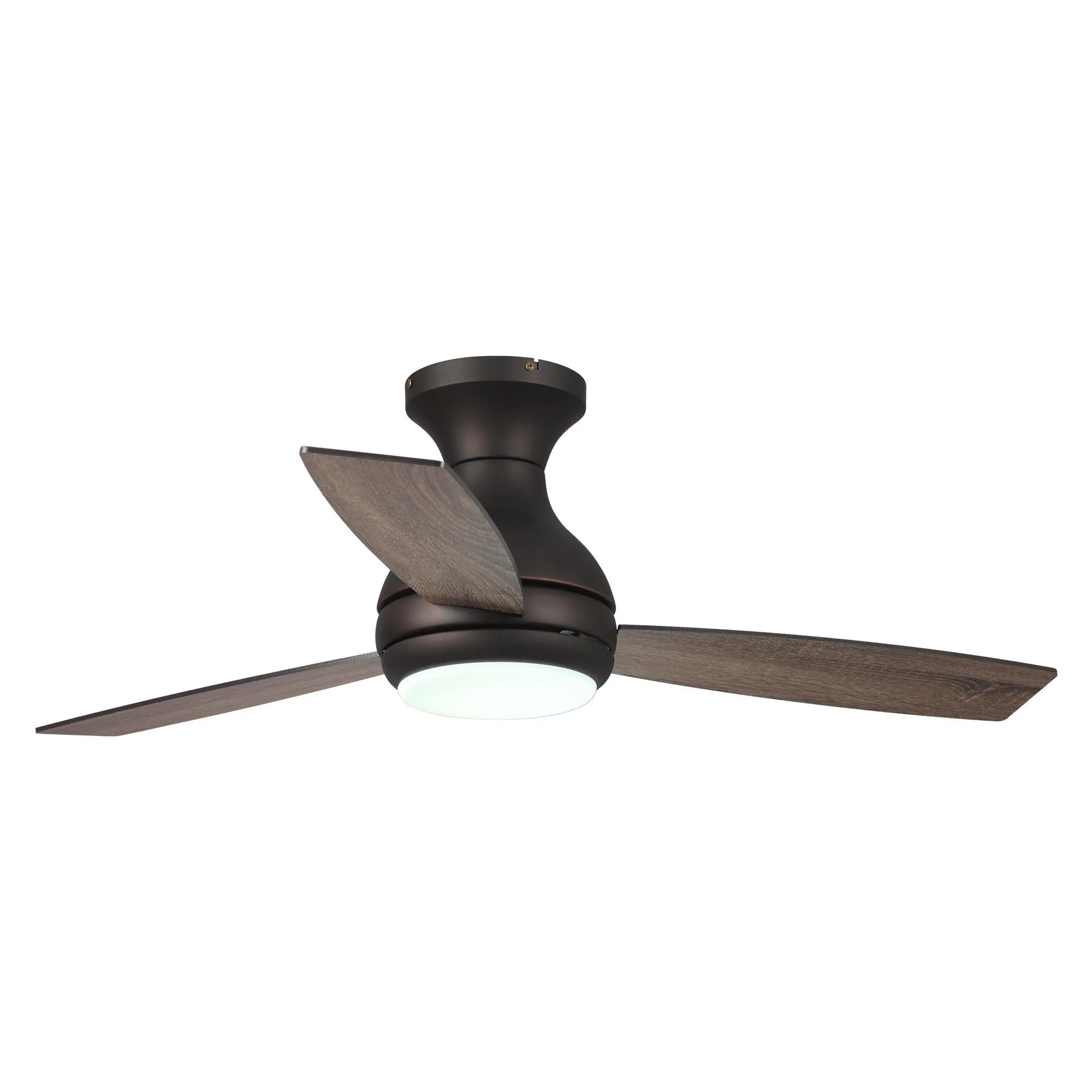 48" Beckette Farmhouse Flush Mount Reversible Ceiling Fan with Lighting and Remote Control