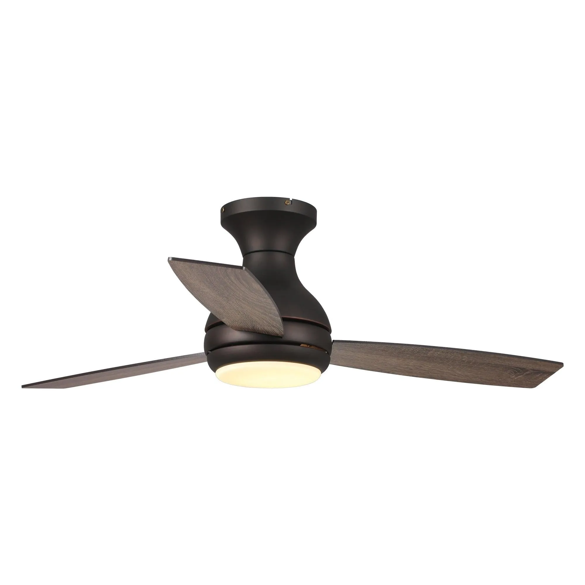 48" Beckette Farmhouse Flush Mount Reversible Ceiling Fan with Lighting and Remote Control