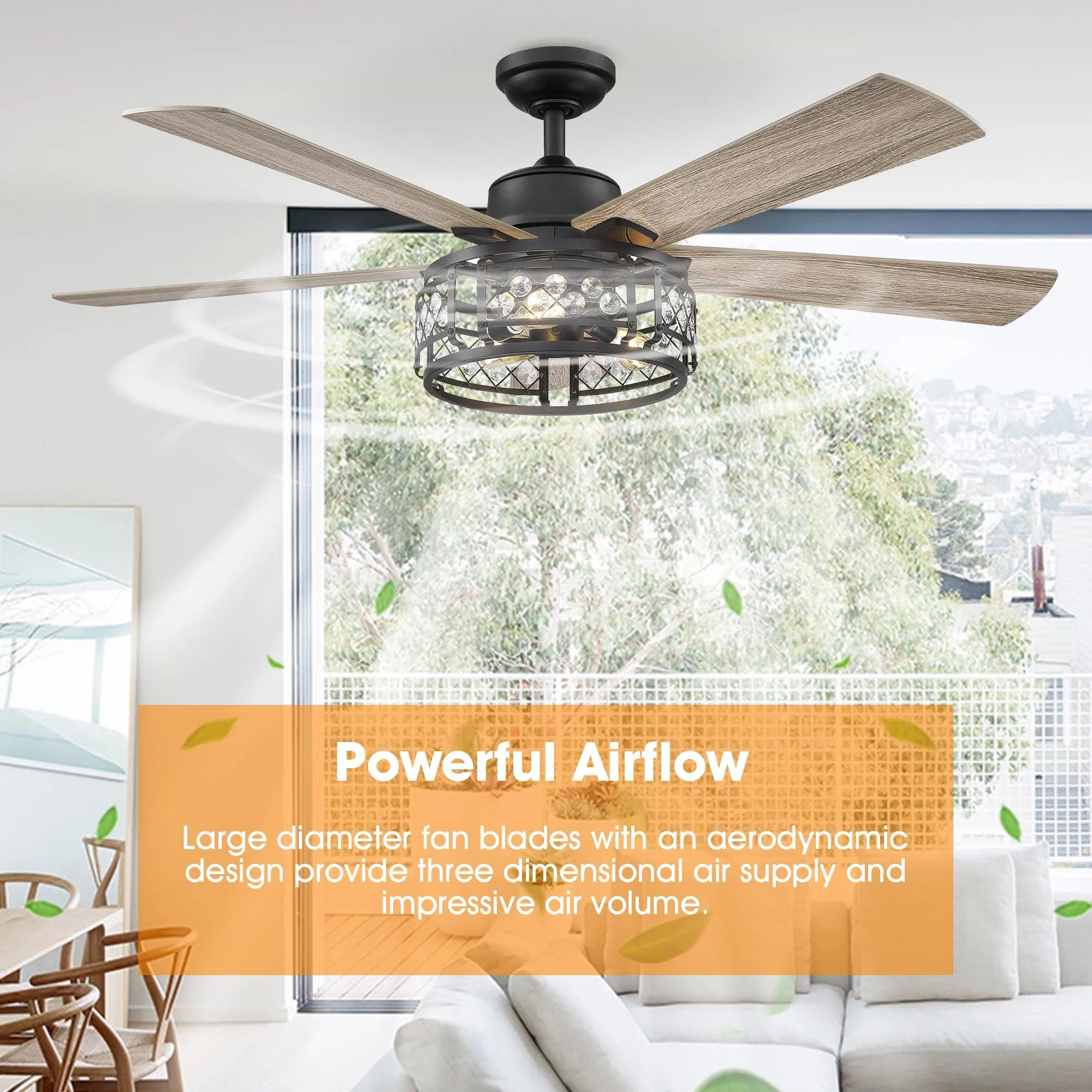 52" Divisadero Farmhouse Ceiling Fan with Remote Control