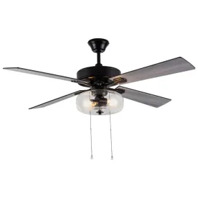 52"W Milo Black 4-Blade LED Ceiling Fan