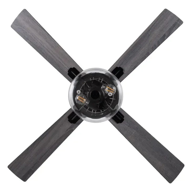 52"W Milo Black 4-Blade LED Ceiling Fan