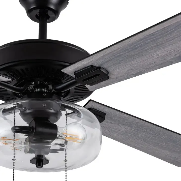 52"W Milo Black 4-Blade LED Ceiling Fan