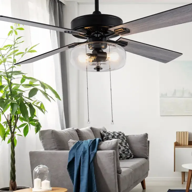 52"W Milo Black 4-Blade LED Ceiling Fan