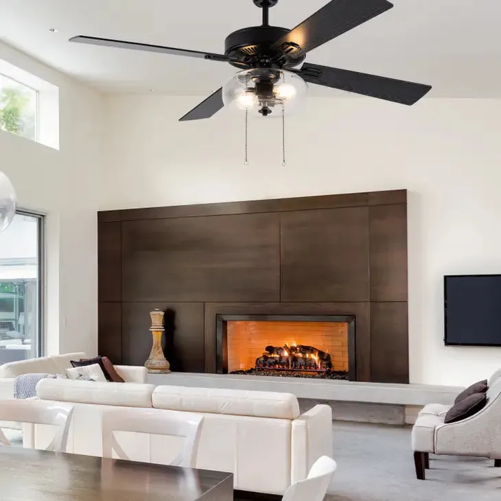 52"W Milo Black 4-Blade LED Ceiling Fan