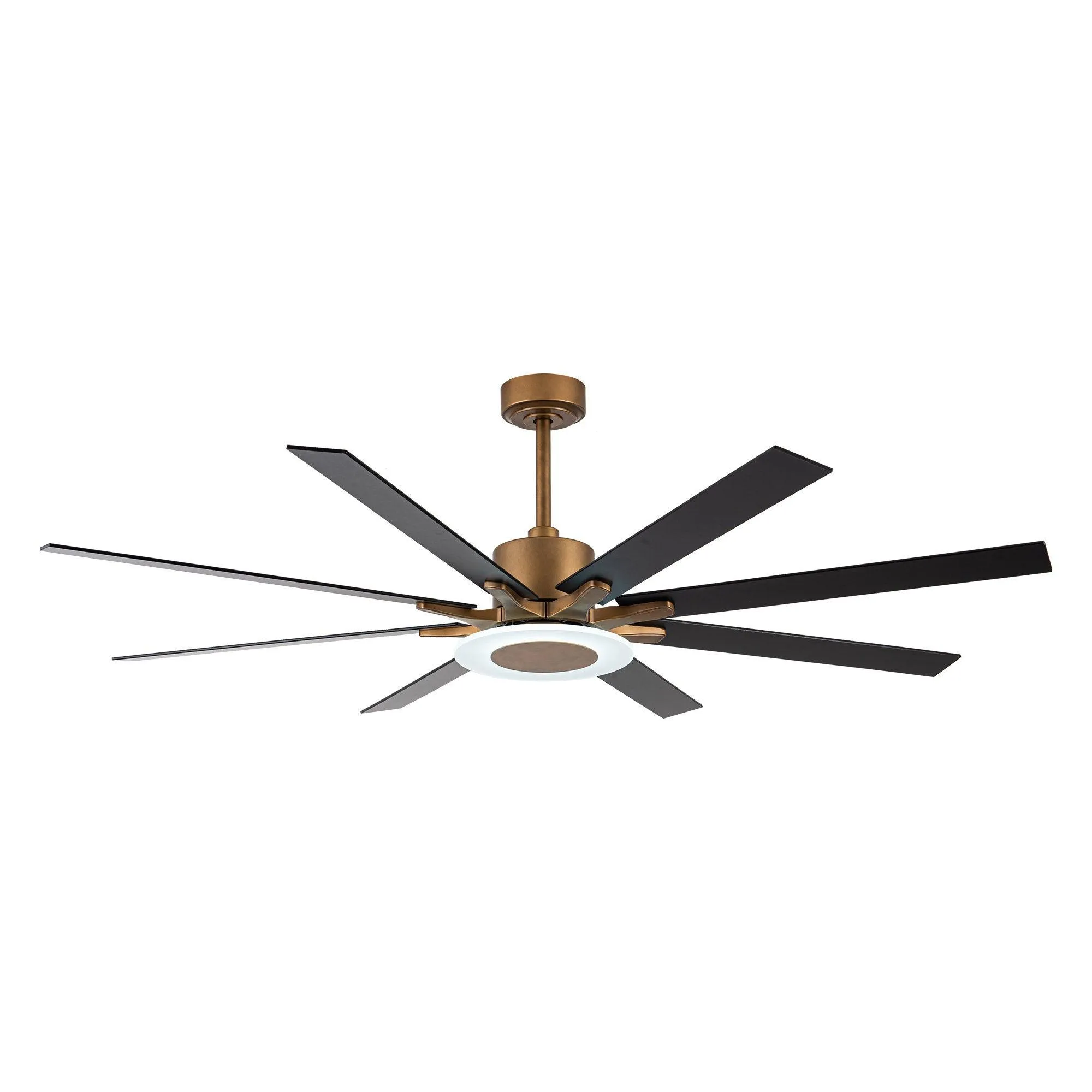 65" Godavari Industrial Downrod Mount Reversible Ceiling Fan with LED Lighting and Remote Control