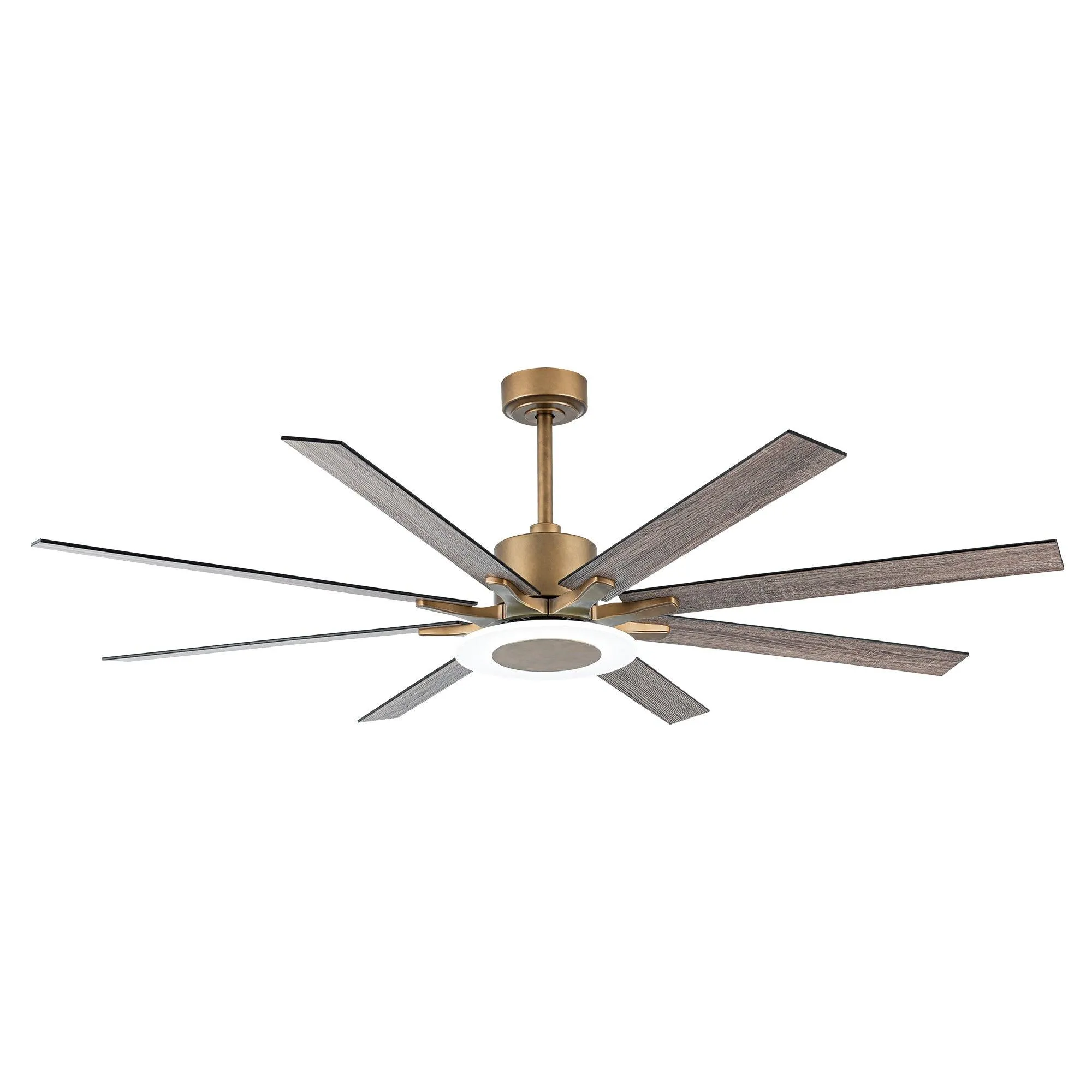 65" Godavari Industrial Downrod Mount Reversible Ceiling Fan with LED Lighting and Remote Control