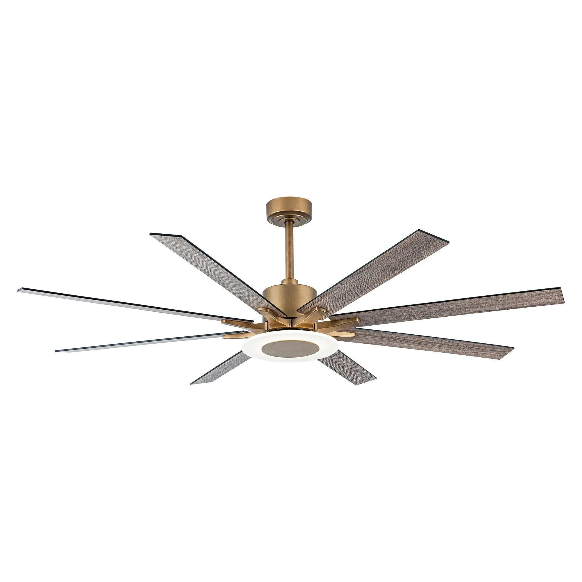 65" Godavari Industrial Downrod Mount Reversible Ceiling Fan with LED Lighting and Remote Control