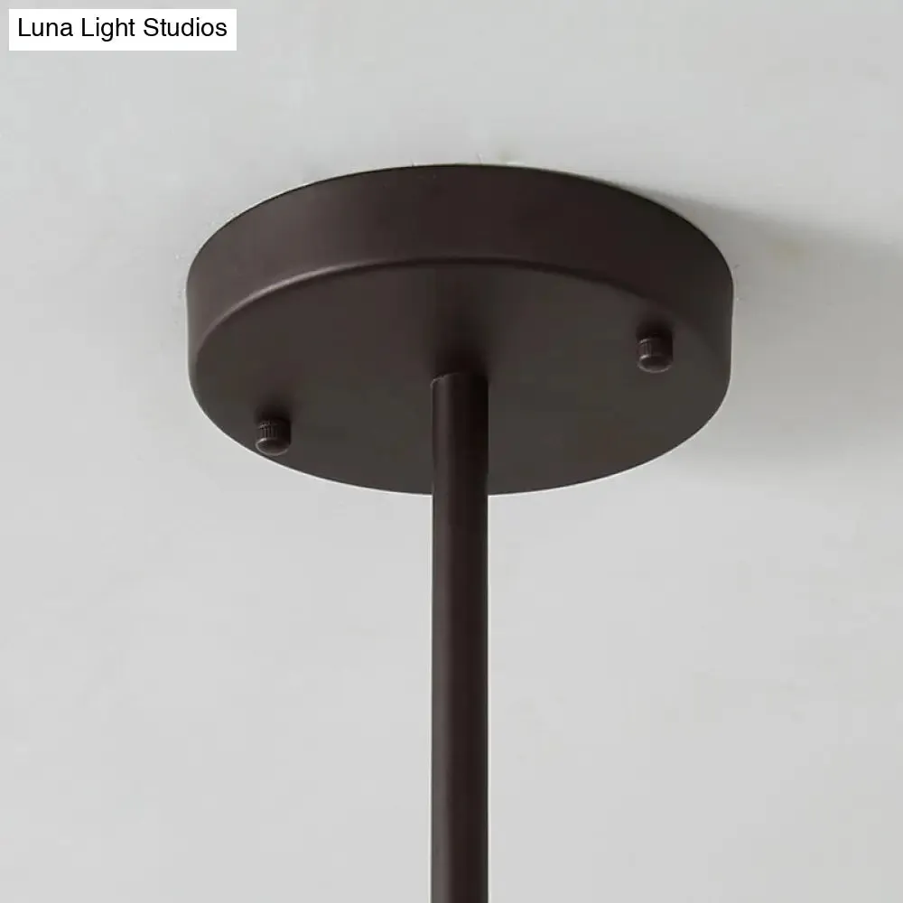 6/8/12-Head Tiered Circle Pendant Chandelier - Loft Style Coffee Iron Ceiling Light for Living Room