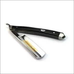 A P Donovan - Excellent 7/8"Straight Razor - Blade is Made of Hardened Steel with Gold Etching (not Stainless) - Handle of Black Sandal