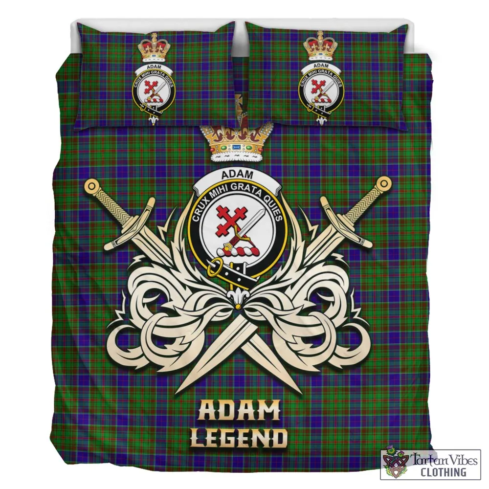 Adam Tartan Bedding Set with Clan Crest and the Golden Sword of Courageous Legacy