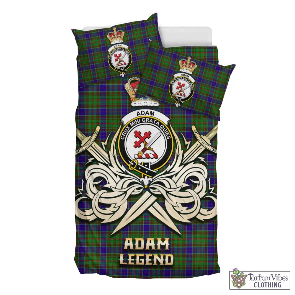 Adam Tartan Bedding Set with Clan Crest and the Golden Sword of Courageous Legacy