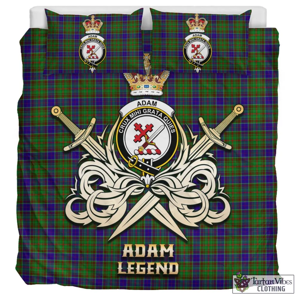 Adam Tartan Bedding Set with Clan Crest and the Golden Sword of Courageous Legacy