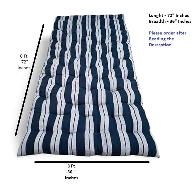 Adim's Single Bed Soft Cotton Filled Quilt Mattress Gadda Soft & Reversible,Pure Cotton Fabric,Firm Gadda for Floor & Bed, Cotton Mattress Tufted Soft Rui Gadda (Blue Lining,Star) (3 x 6 Single Bed)