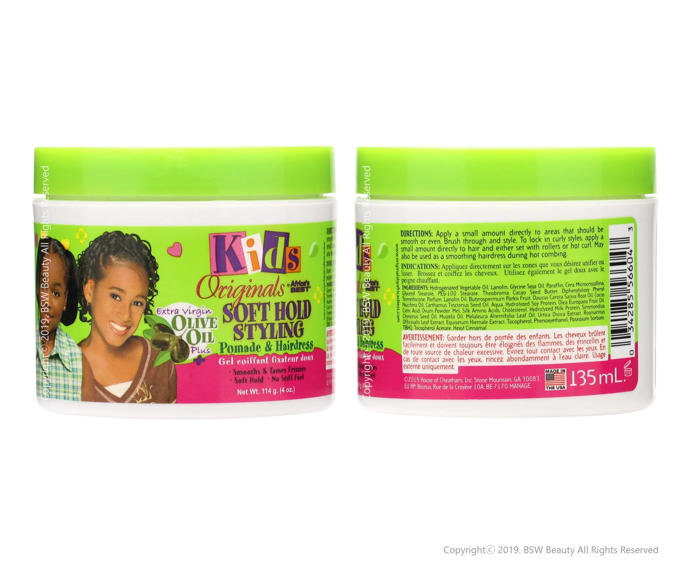 AFRICA'S BEST KIDS ORIGINALS SOFT HOLD STYLING POMADE & HAIRDRESS 4oz