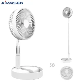 Airmsen Portable Mini Folding Telescopic Desktop Fan - USB Rechargeable Silent Fan