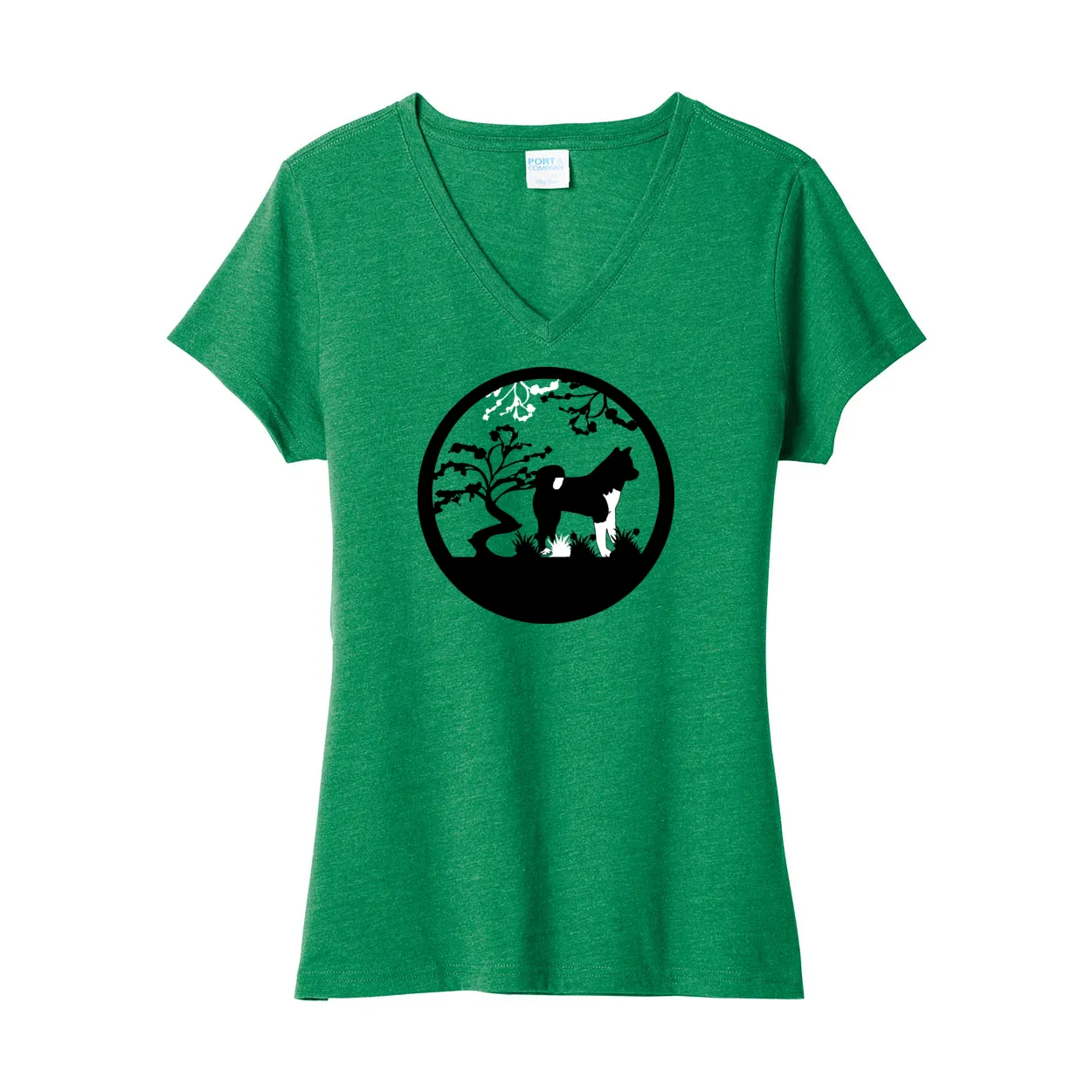 Akita Tree Ladies V-Neck SS