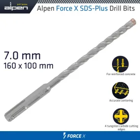 ALPEN FORCE X 7.0 x 160/100 SDS-PLUS DRILL BIT X4 CUTTING EDGES ALP815007