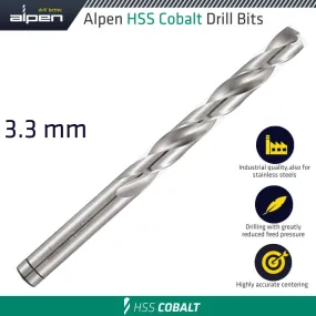 ALPEN HSS COBALT DRILL BIT 3.3MM ALP623033