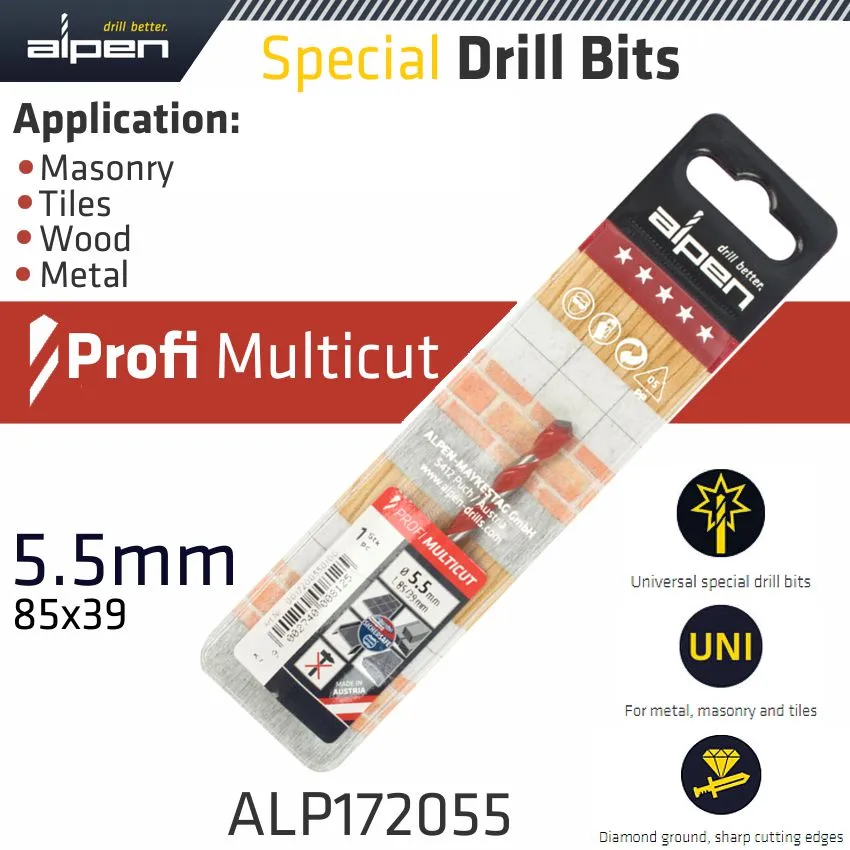 ALPEN PROFI MULTICUT DRILL BIT 5.5MMX5.5MM ALP172055