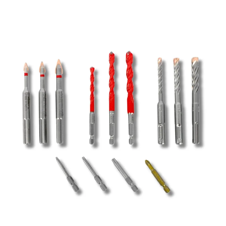 Alpen | Screw set Kit 13 Pcs C Prot, Multi 6-Kant, SDS-plus Force X4 Bit