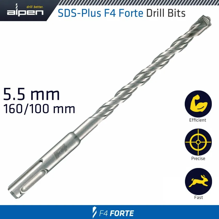 ALPEN SDS PLUS DRILL HAMMER F4 BIT 160 X 100 5.5MM ALP817055